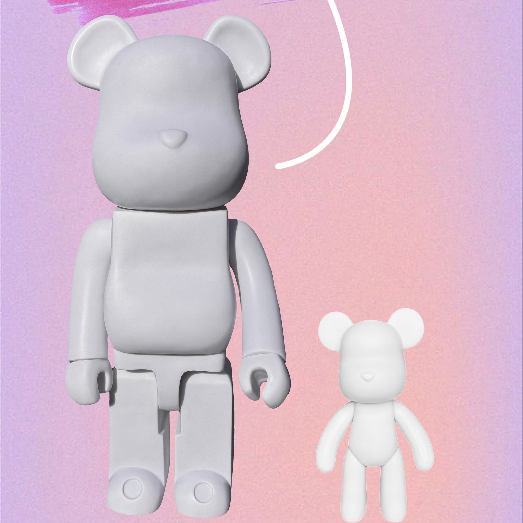 Giant Bearbrick-inspired bear figurine - creative painting art experience